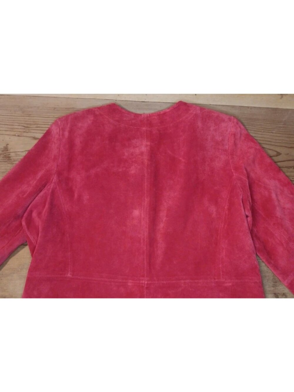 Vtg Linea Louis Dell'Olio Jacket Women S Red Suede Leather Goldtone Clasp Button - Picture 5 of 6